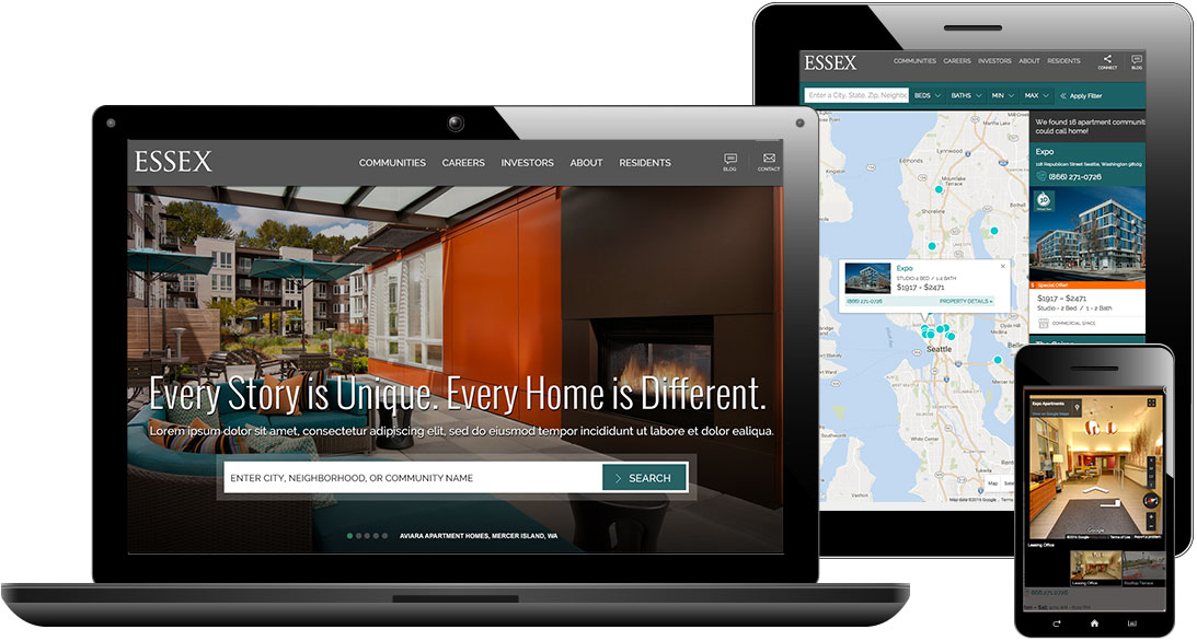 Essex Apartment Homes website set